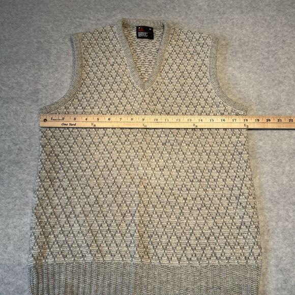 Robert Bruce Wool Vest Mens Small Gray Sleeveless Jumper Sweater Vneck - Picture 5 of 11